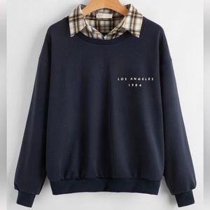 Collared Los Angeles Navy Sweatshirt